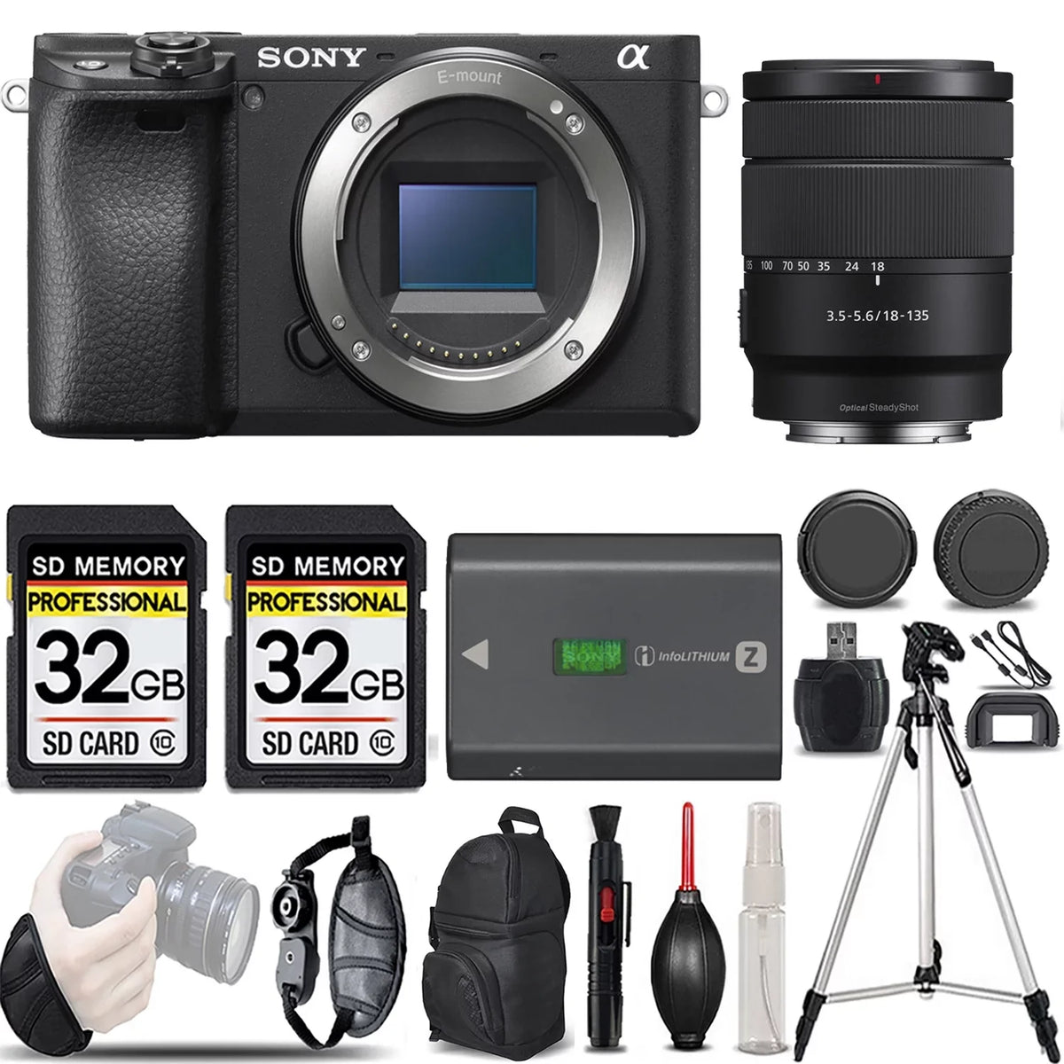 OSS KIT Lens -LOADED Camera f/3.5-5.6 +18-135mm a6400 Sony Mirrorless