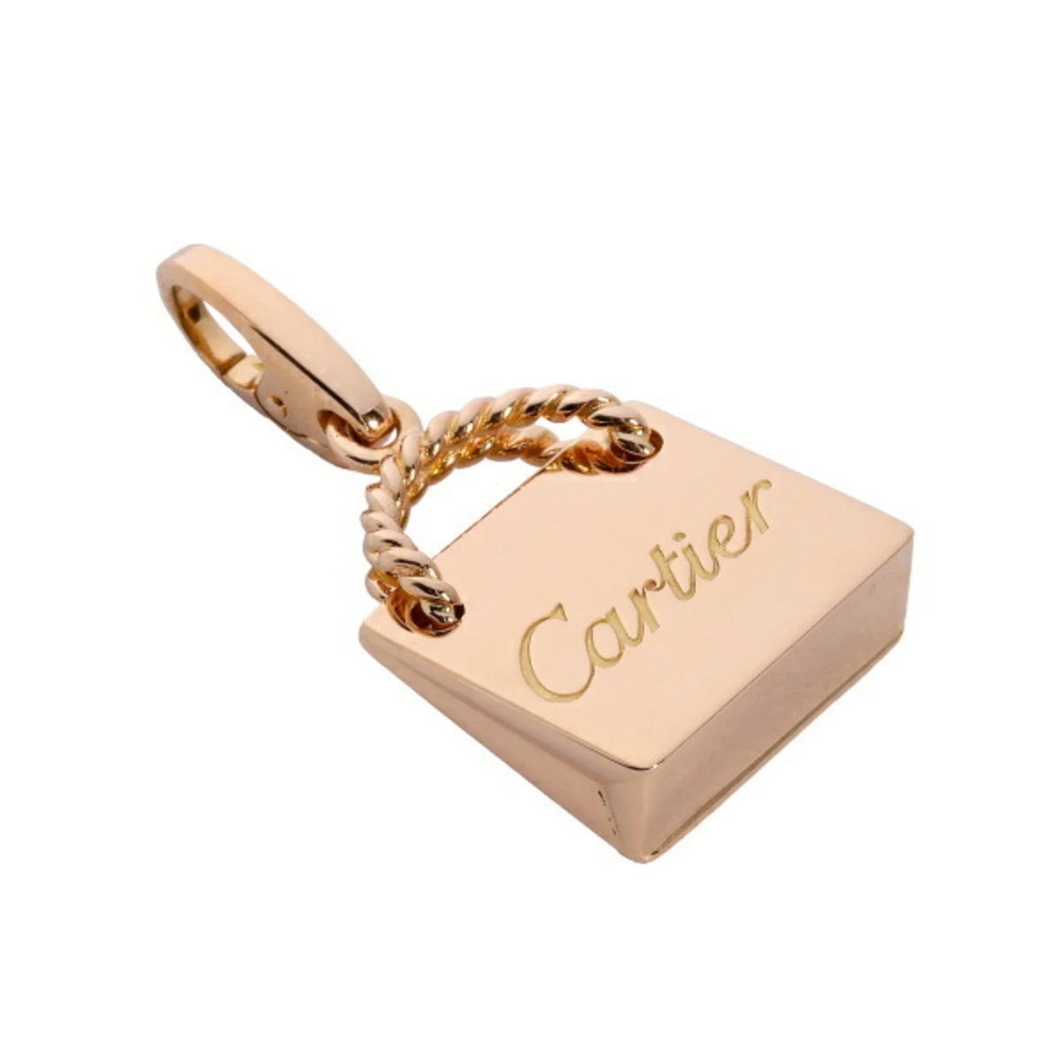 Cartier K18PG gold bag shopping Pre-Owned charm pink (Good)