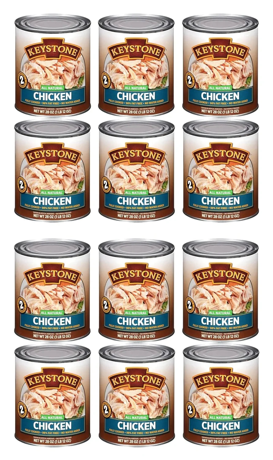 Natural Camping Hiking of Chicken and Eat- (12 Survival All Pack) Can Pack to 12 Keystone Ready For Backpacking 28 Food Emergency Cans oz