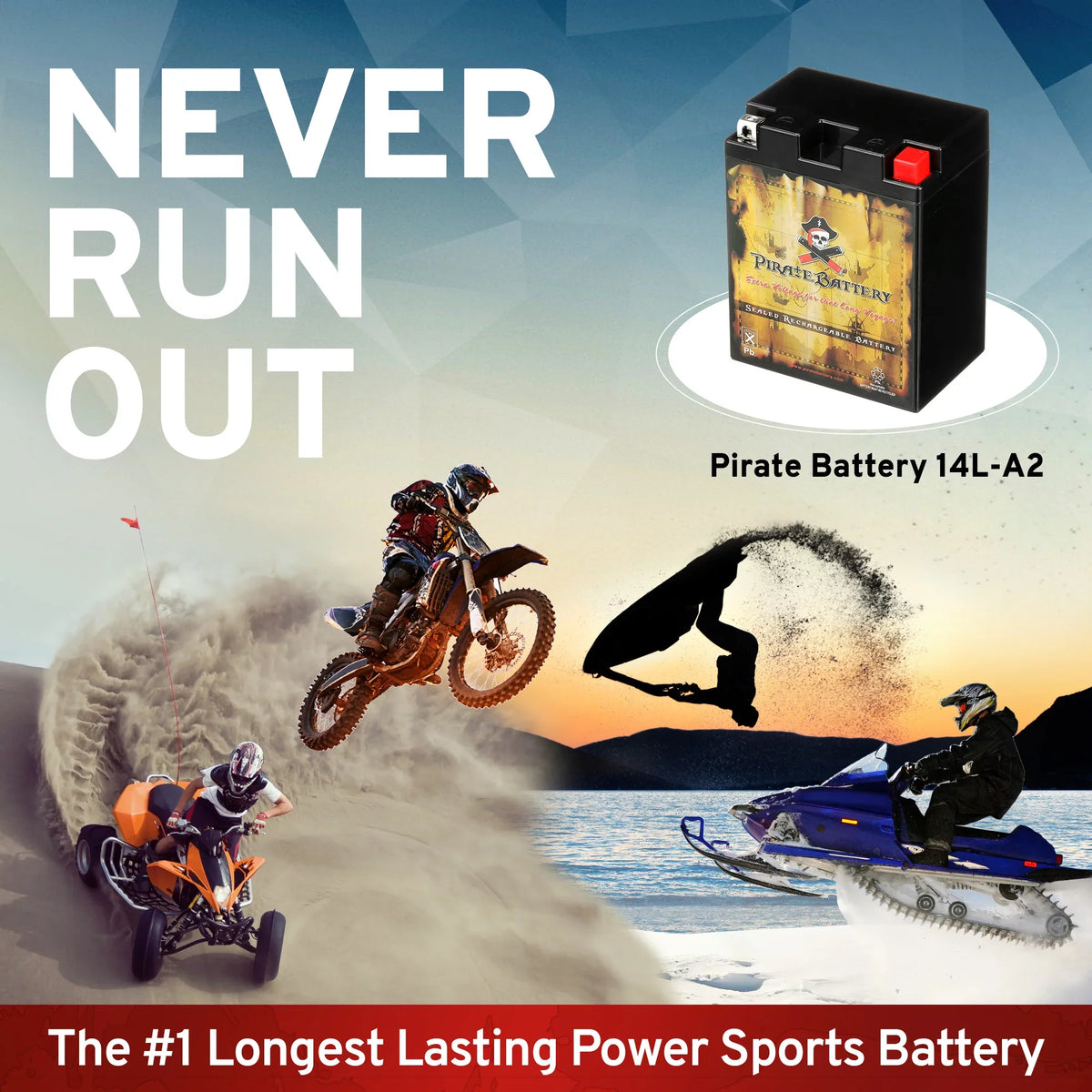 190 1993 Cat Snowmobile Battery 12 Volts,14 for (14l-a2 Cca) Wildcat Yb14l-a2 Battery Efi Arctic Pirate Ah,