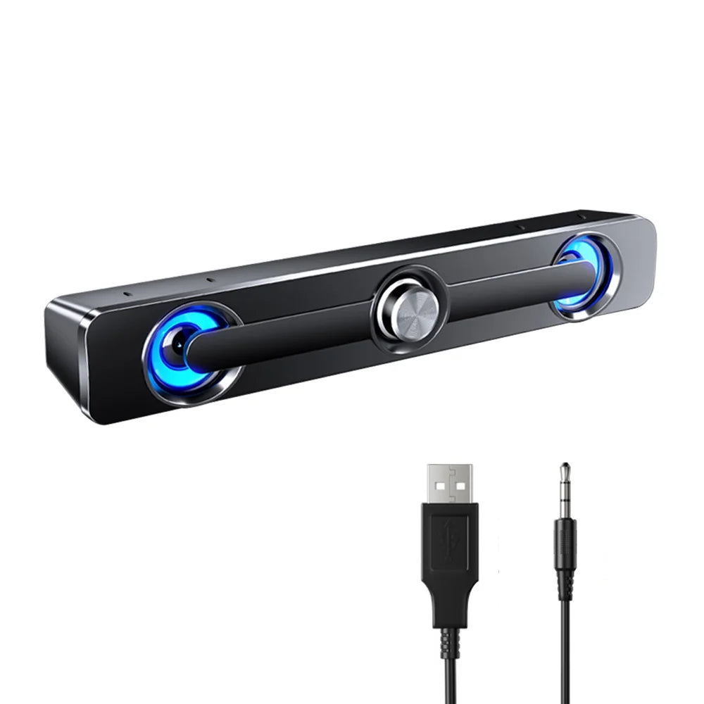 Laptop PC USB Computer Bass Carevas Tablet Speaker Surround Sound MP3 Phone for Wired Box Powerful Subwoofer Stereo Bar V-111 Speaker MP4