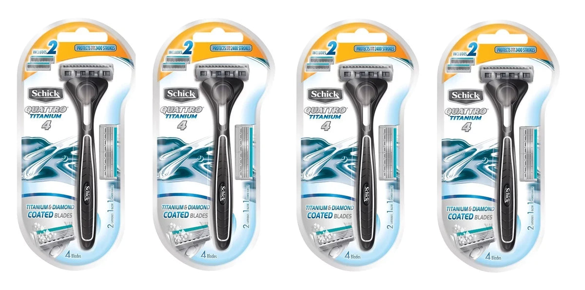 Cartridges Tweezers Blades, Cartridges, 1 (Pack Quattro + Titanium of 71817 & 4) Schick LA 2 Coated Razor, Cross Razor