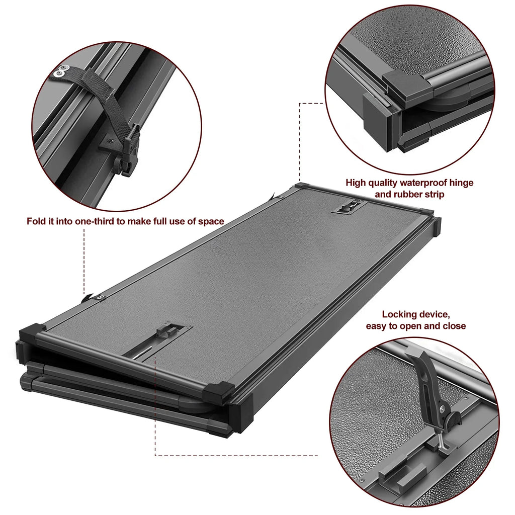 for 2003-2024 & 2500 Tri-Fold 1500 Cover Rambox Professional System Hard Bed | | Truck (74.6in) Bed 3500 Tonneau Kikito 6.4ft Without Deckrail Ram FRP