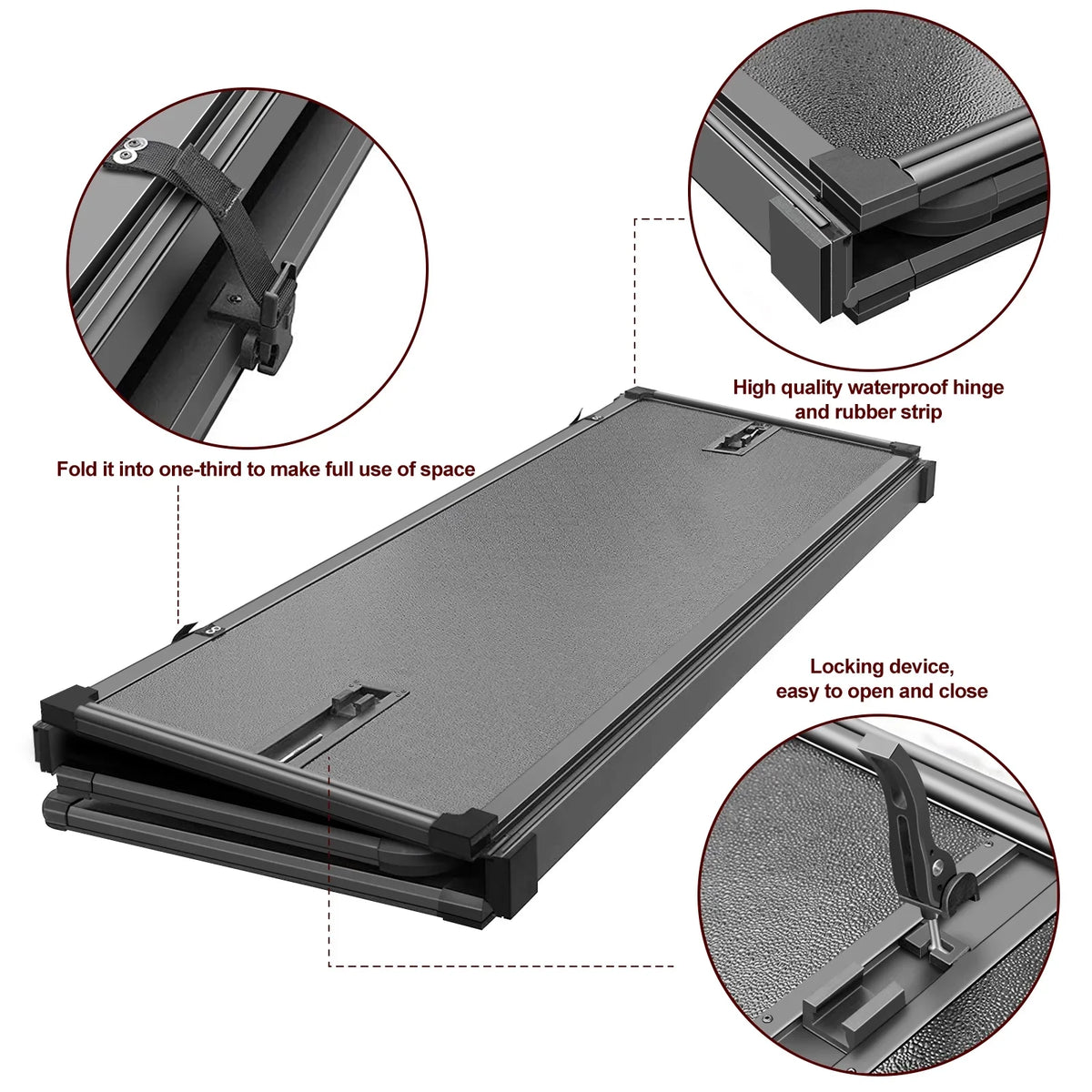 for 2003-2024 & 2500 Tri-Fold 1500 Cover Rambox Professional System Hard Bed | | Truck (74.6in) Bed 3500 Tonneau Kikito 6.4ft Without Deckrail Ram FRP