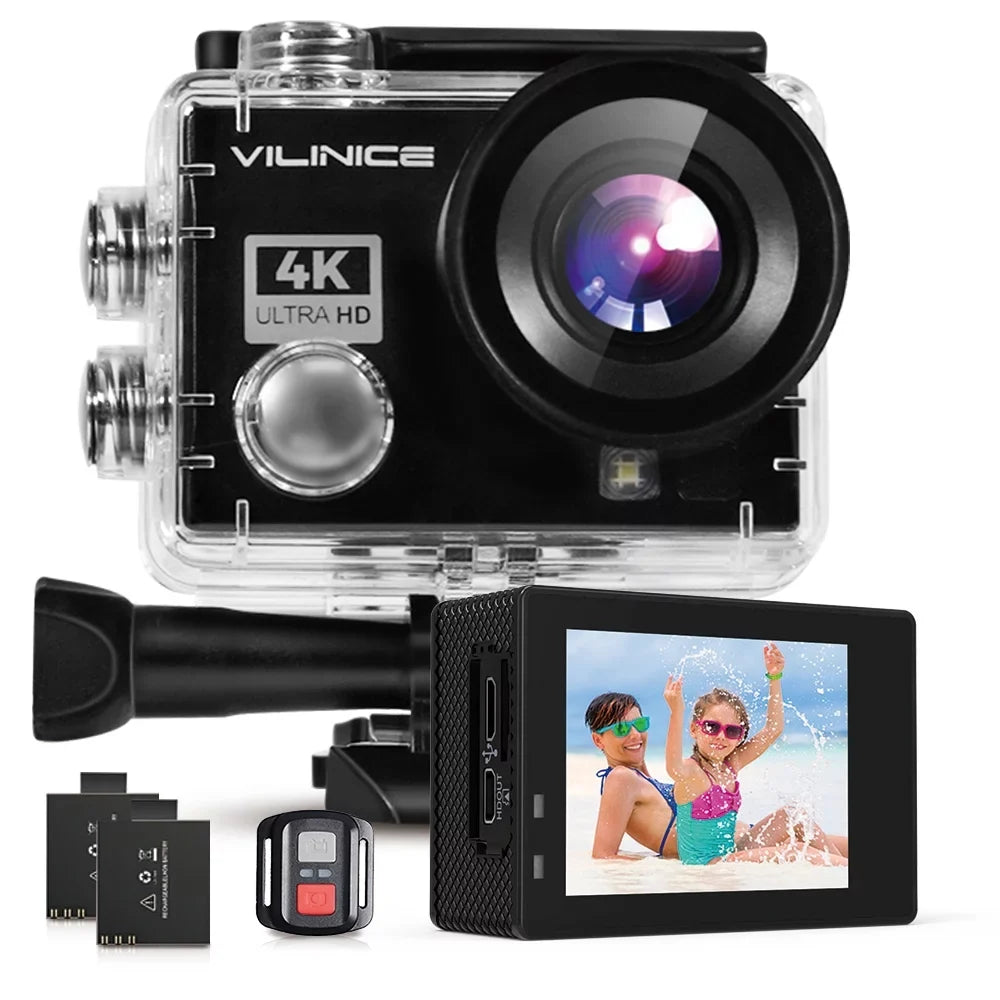 16MP for Camera, Travel 4K Remote Camera Cameras Waterproof Control with Sports Snorkeling, with WiFi Compatible VILINICE 30m for EIS Camera Case, Sony Gift, Underwater Sensor, Camera Action