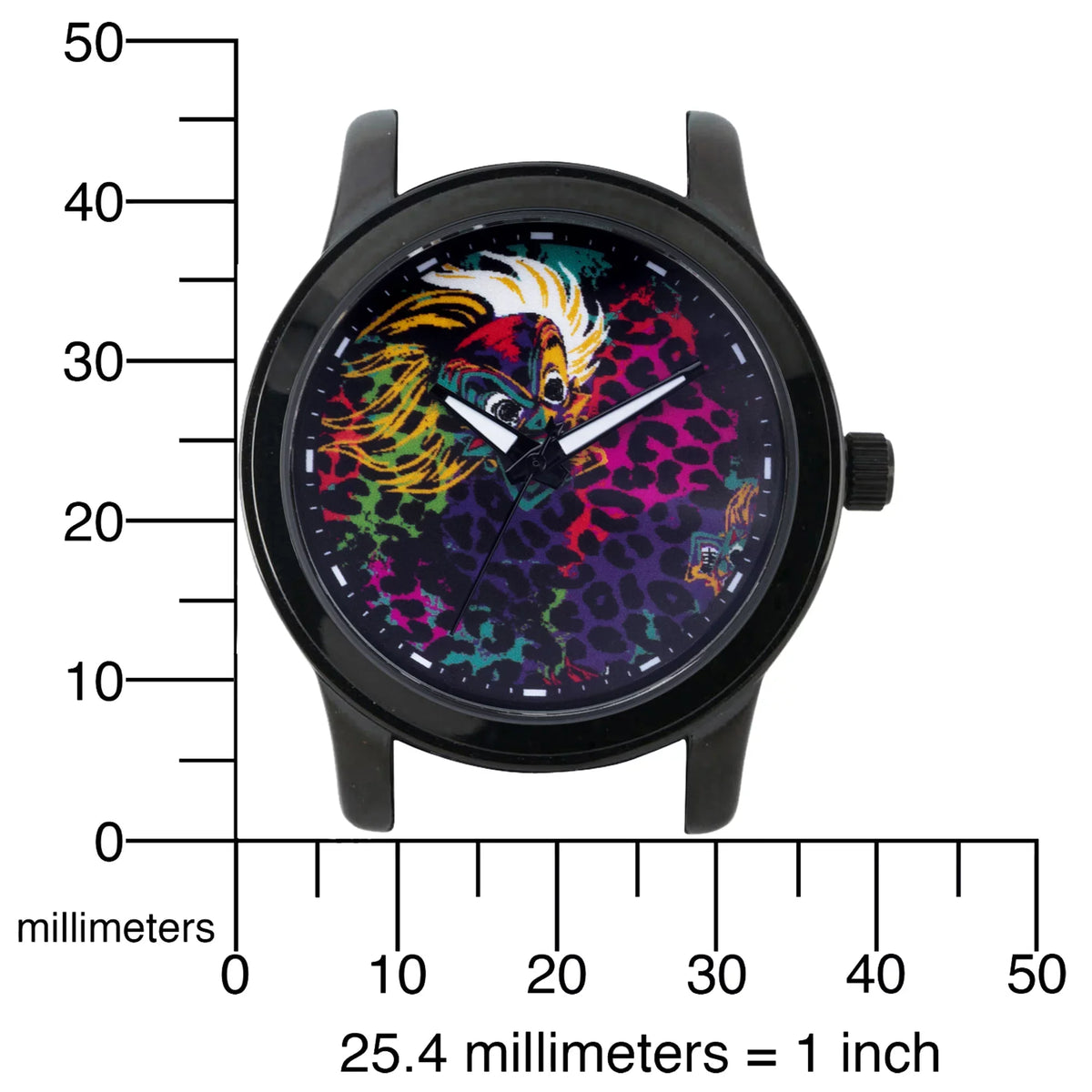 1-Pack Vil Disney Black Alloy Cruella Women's De Watch, Villains