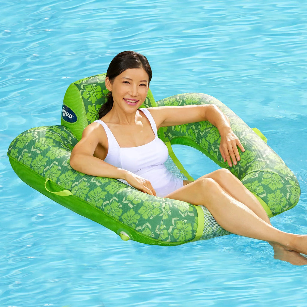 Leisure Float, Gravity w/ Pool Chair Pump Swimming Green Hand Aqua Lounge 0