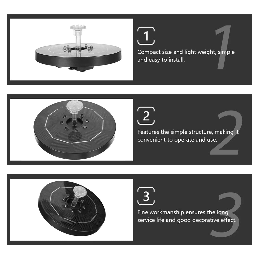 Light Outdoor Fountain Creative Fountain set Fountain with of Solar Guichaokj 1 LED Pond