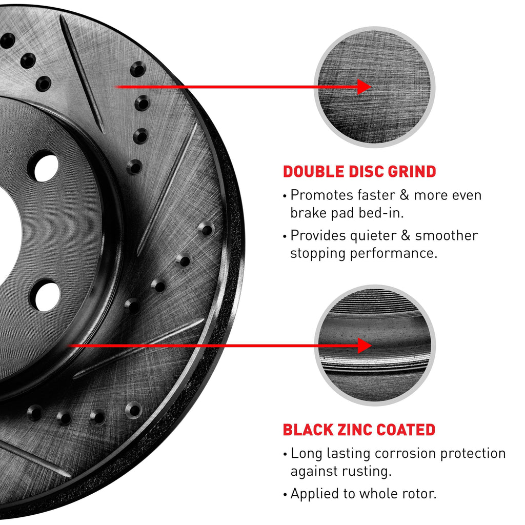 Fits Rotor R1 2013-2018 R1 FOCUS select: FORD Concepts FORD FOCUS, Brake 2012 Concepts Black SE 54245 Whpn2 D/S