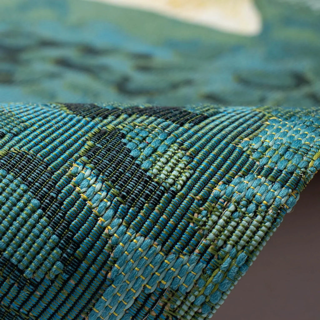 9'4") Transitional Coastal Blend - Rug (6'6" Synthetic Profile Loomed Animal Indoor/Outdoor X Power Graphic Colorful Low (Fish Aqua) Marina Area