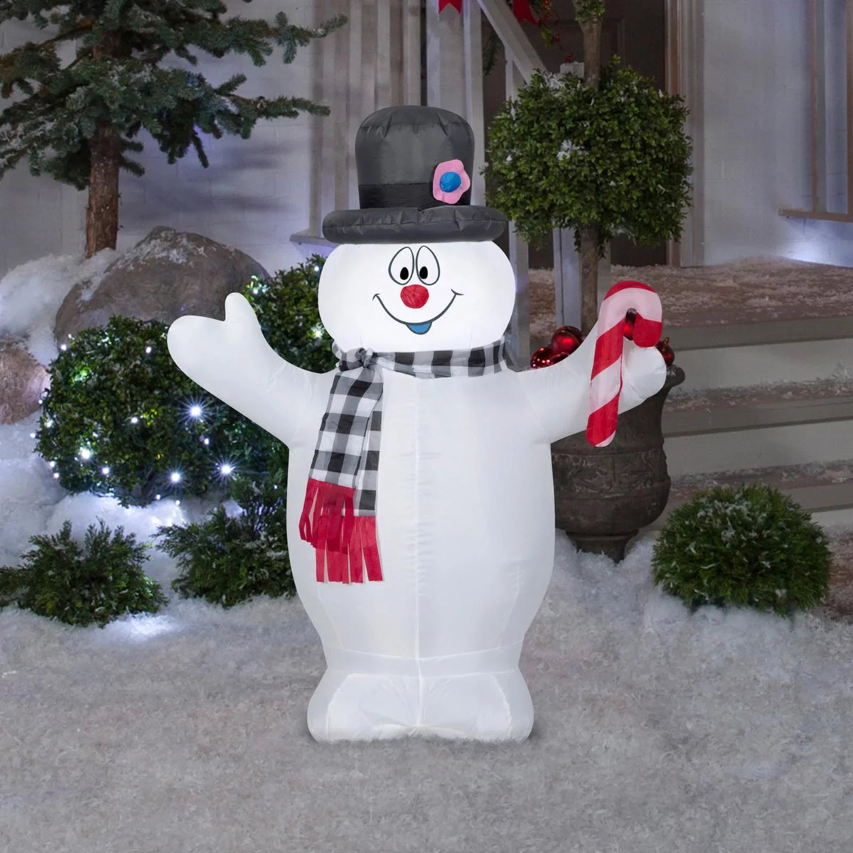 Plaid Inflatable Scarf Airblown Frosty 3.5 Gemmy ft.