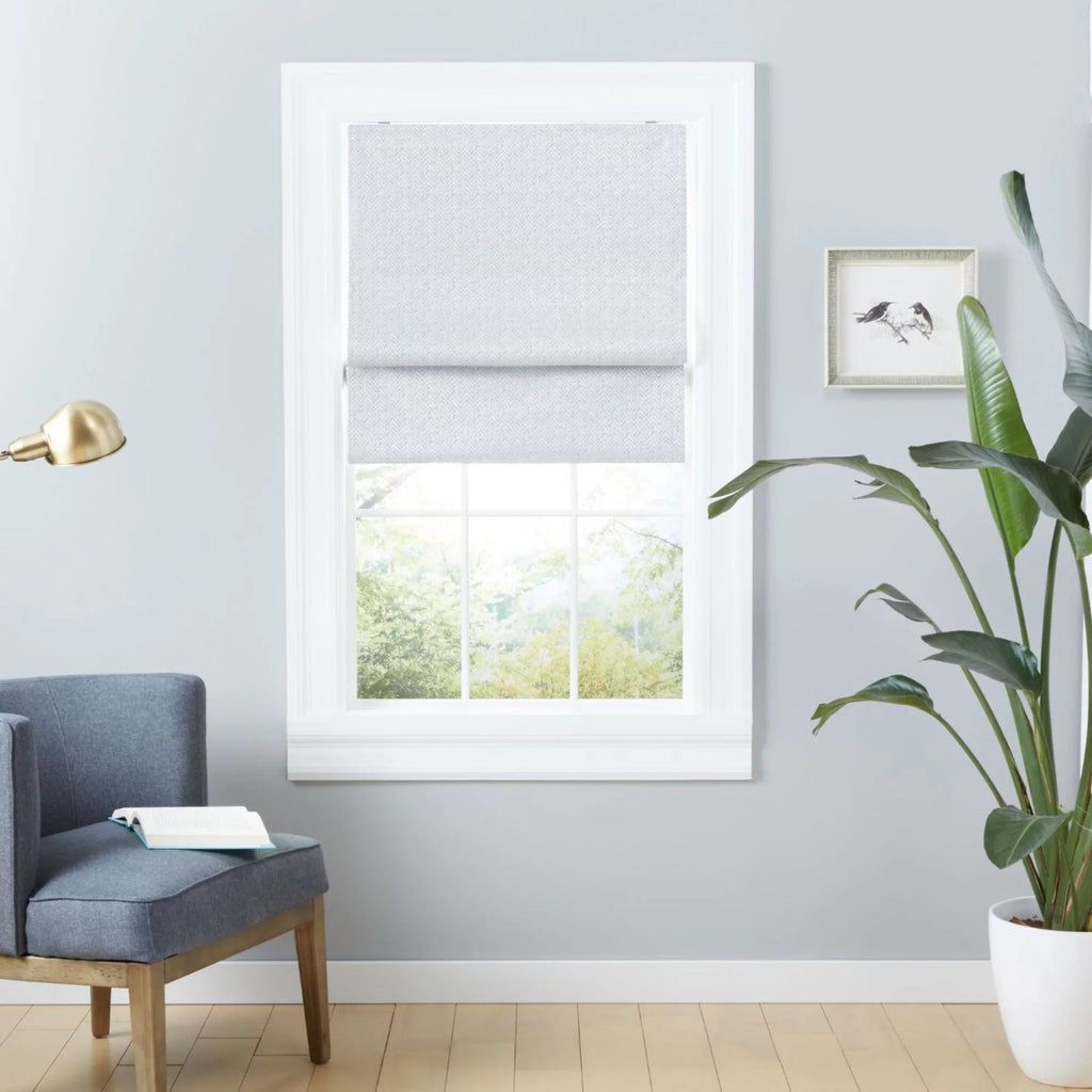Exclusive 34"x64", Shade, Total Blackout Silver Roman Esme Home