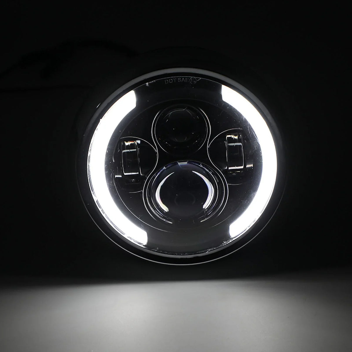 Fog LED Inch Hi/Lo Motorcycle Dyna for DRL Driving Cafe Headlight Racer Bobber 7
