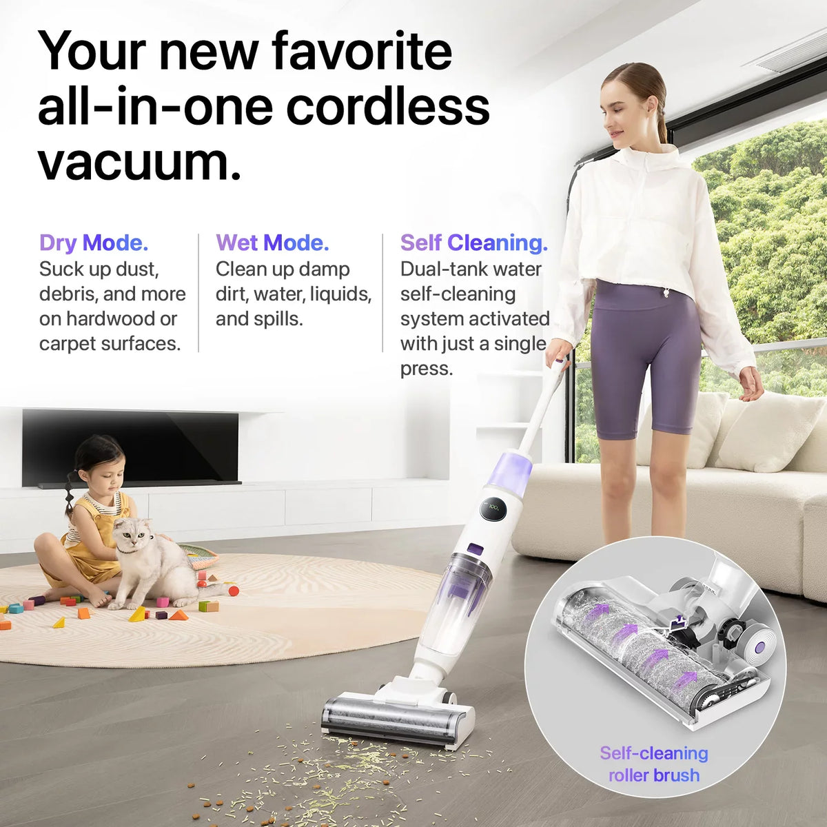 & in Wet 3 Lunaglow technology 1 Cleaner with Self-cleaning Dry Nano Vacuum