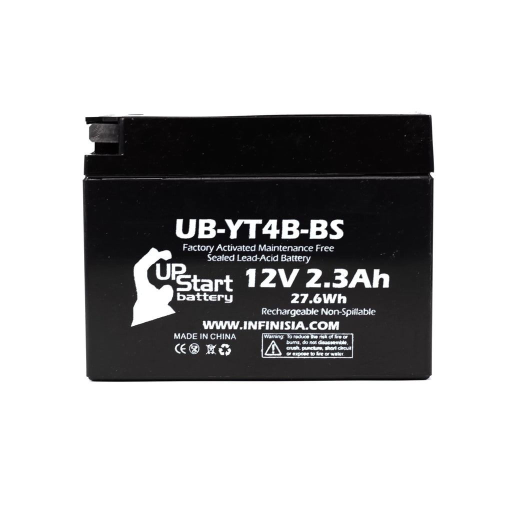 Activated, Battery 400CC Replacement Battery Maintenance UpStart Motorcycle - 2007 SR400 2.3Ah, UB-YT4B-BS Free, 12V, Yamaha 3-Pack for Factory