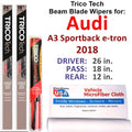 Wipers 2018 Beam w/Rear (Set Blade A3 of 3) e-tron Wiper Sportback Audi