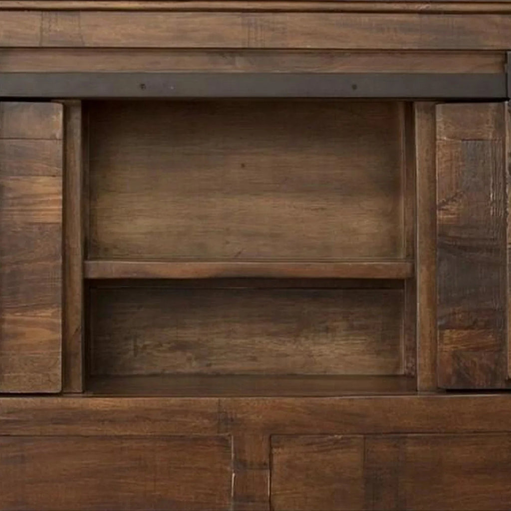 Finish Size Bed, Shelves, Deep Fixed Brown King Drawers, Maye Benjara Rustic 2