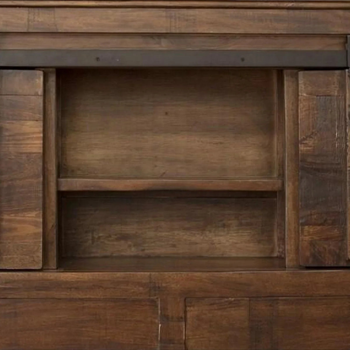 Finish Size Bed, Shelves, Deep Fixed Brown King Drawers, Maye Benjara Rustic 2