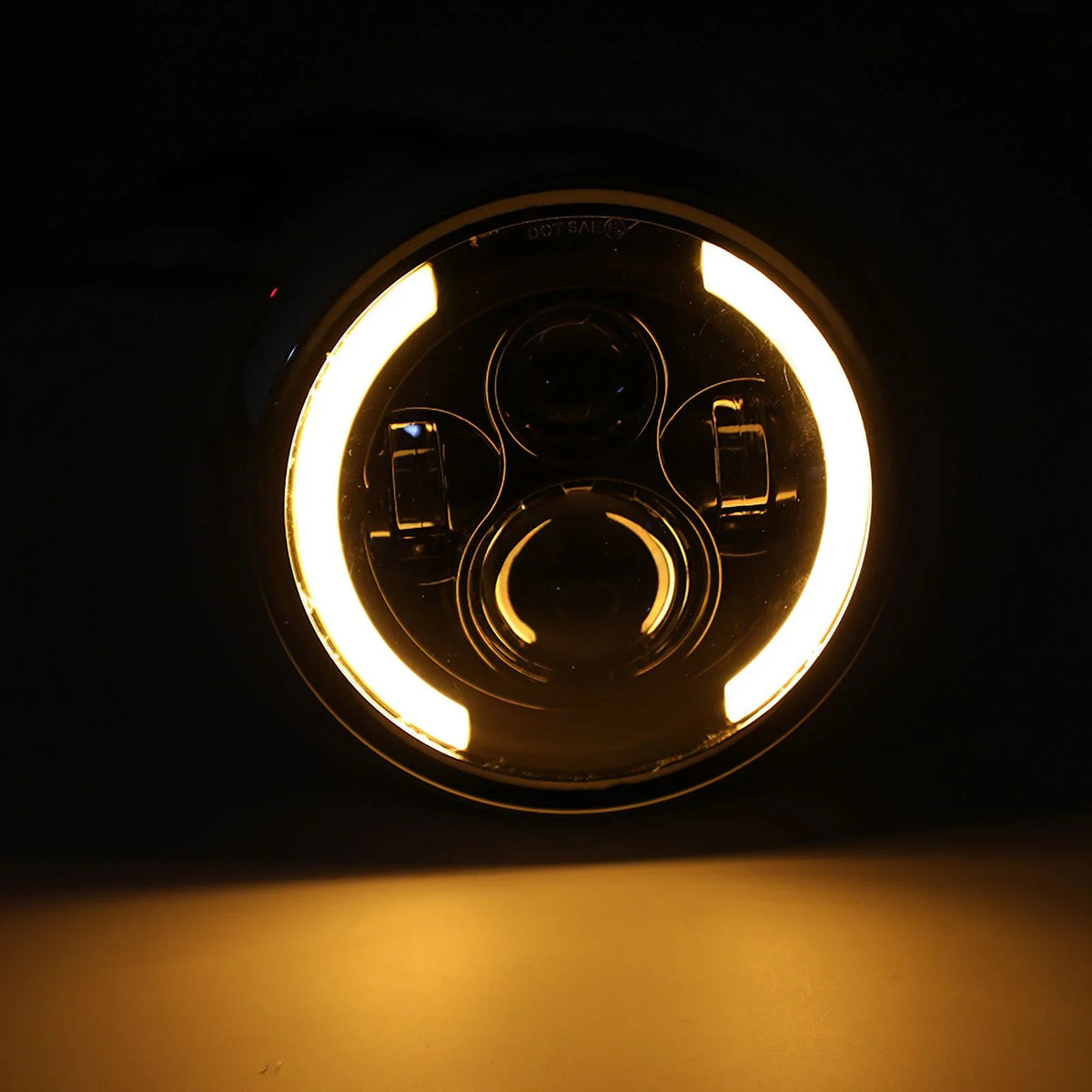 Fog LED Inch Hi/Lo Motorcycle Dyna for DRL Driving Cafe Headlight Racer Bobber 7