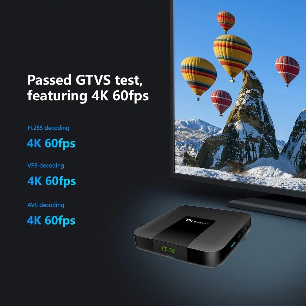 Media Player top TV AV1 Dual BT4.2 S905W2 Android 2.4G/5.8G Plus 32GB Smart Box RAM Tanix 4K Set ROM Amlogic Quad WiFi Box Core Home Mini 11.0 4GB TX3 6K