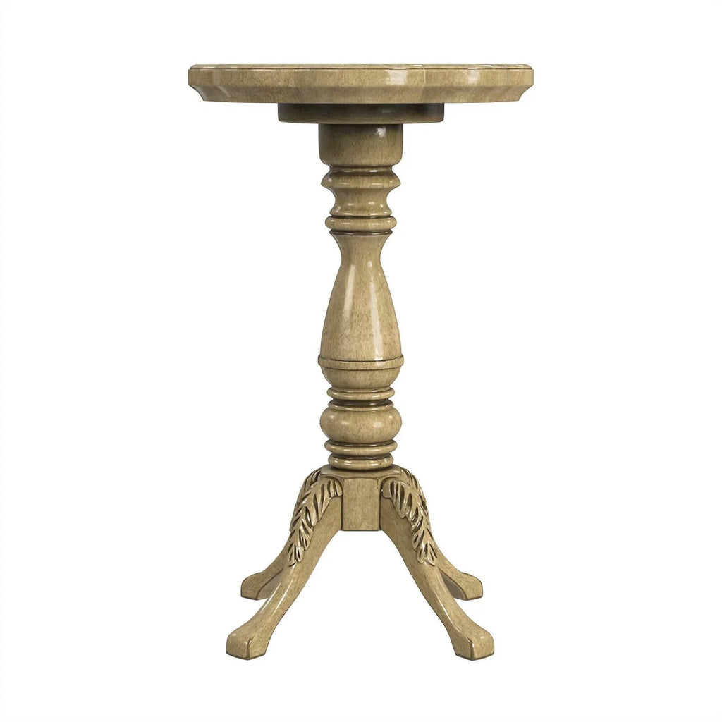 Beige Specialty Antique Whitman Edge Accent Butler Table Scalloped