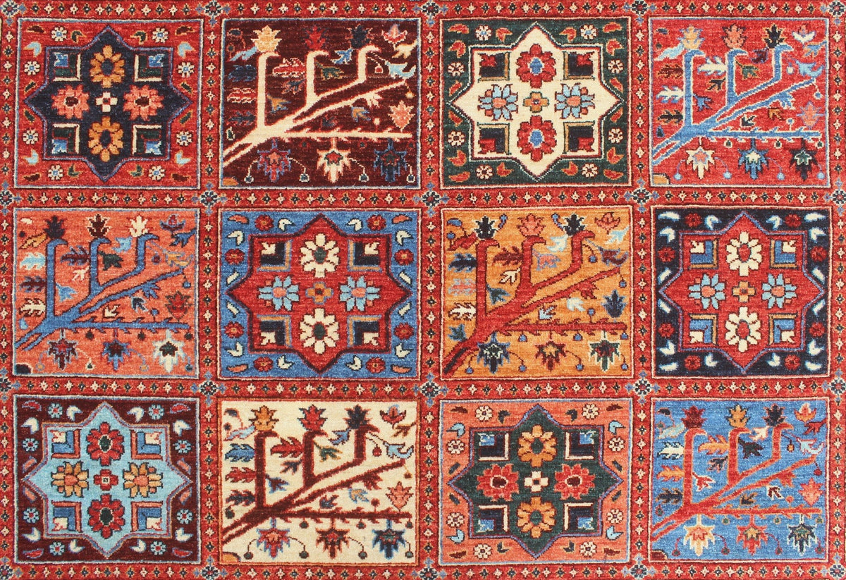 x Aria 8'11" 11'10" Rug, Qurban Rusty-Red/Blue