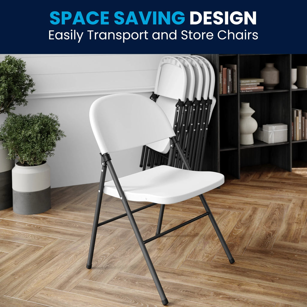 Furniture Series Flash HERCULES White Charcoal with Capacity Plastic Frame Chair lb. Granite 330 Folding
