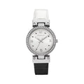 By Watch 43L208 Women's Bulova Leather Caravelle Reversible Designed Black White Strap Classic