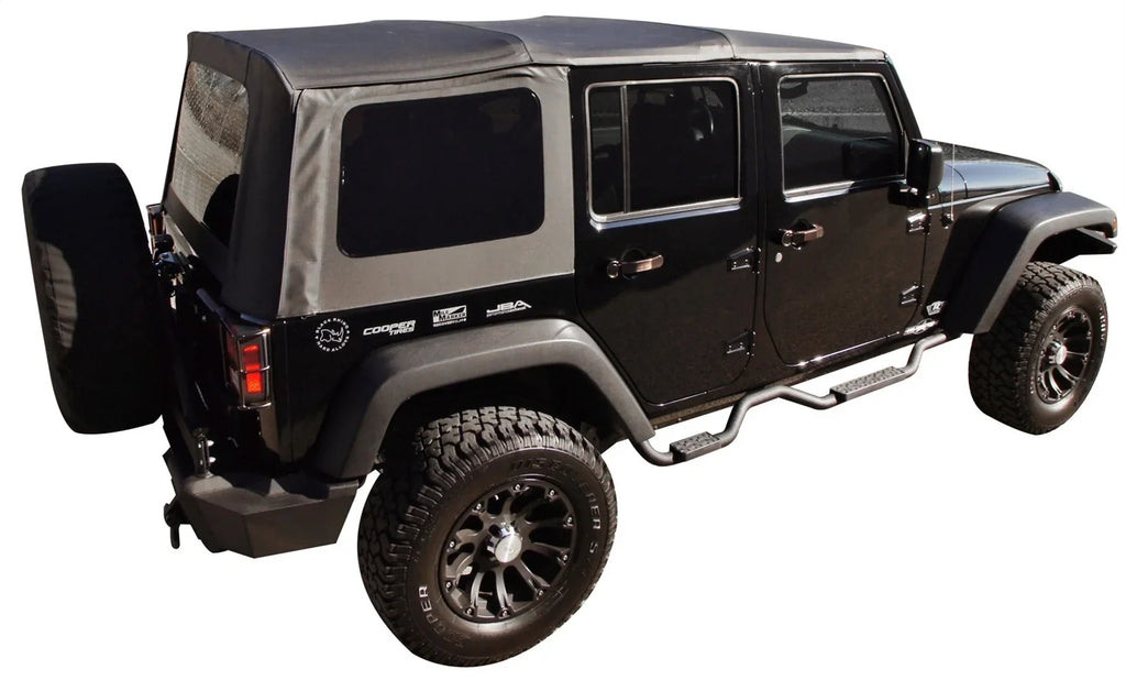 JK For Sailcloth Replacement Factory Diamond 2 RealTruck Soft Wrangler 2007-2010 Top W/Tint 99935 by Door, Windows Rampage Black