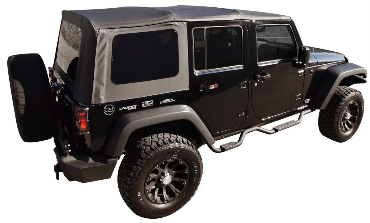JK For Sailcloth Replacement Factory Diamond 2 RealTruck Soft Wrangler 2007-2010 Top W/Tint 99935 by Door, Windows Rampage Black