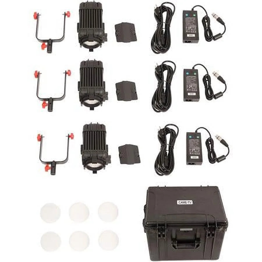 Fresnel Focusable LED 100W Boltzen 3-Light Kit Bi-Color