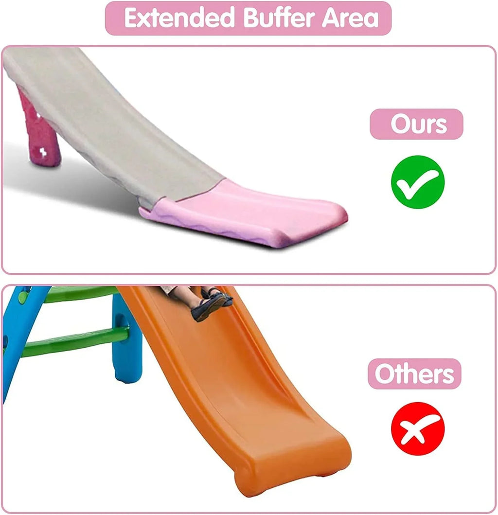for Climb Outdoor Baby with Kinbor Playground Toddler Set, & Easy Playset Slide 1 Slide Stairs, Indoor & Swing Slide Extra Long Basketball Climber 5 Pink in Hoop,