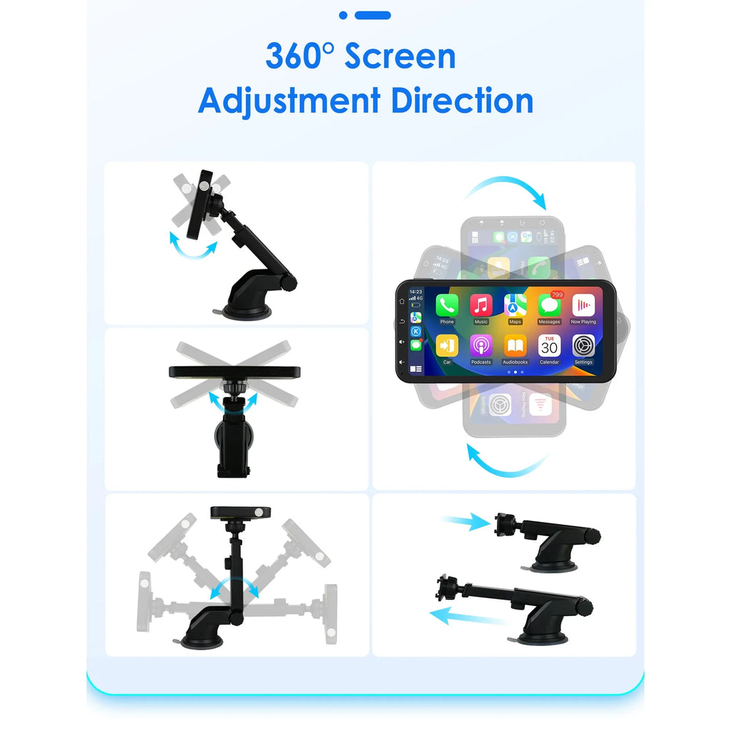 With Stereo 360° Backup 6.25" Adjustable Camera Navigation Audio Receiver Bluetooth Car Carplay Touchscreen Support Ossuret GPS Radio Apple Auto Wireless Android