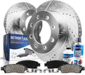 Rotors 3500 2013 Drilled 2019 - 2014 Pads Detroit Axle Brake Brake 2500 2011 2017 Kit Brakes Chevy 2012 Front GMC Ceramic 2015 HD & Slotted Replacement for 11-19 Sierra 2016 Silverado 2018