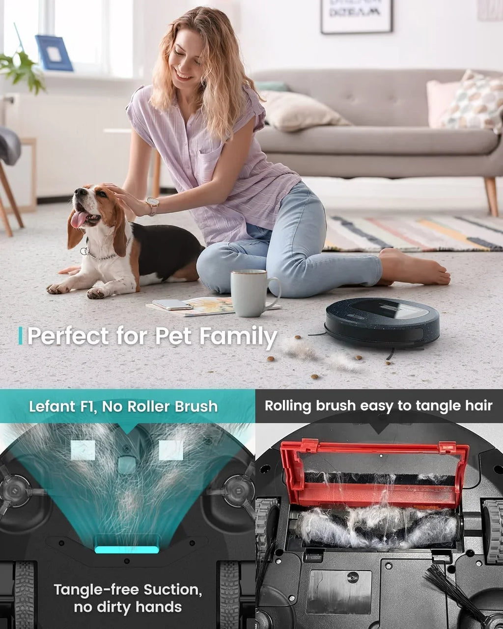 Box, Thin Strong 600ml Robot and for Suction, Wi-Fi/App/Alexa Ultra Control, Visual Hard Home Lefant Pet Carpet Dust Cleaner, Vacuums Hair, Vacuum 5000Pa F1 Floors Robotic