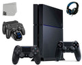 2 PlayStation Headset Charging Gaming Sony Axtion Console Black Bolt with Dock 500GB Used Controller 4