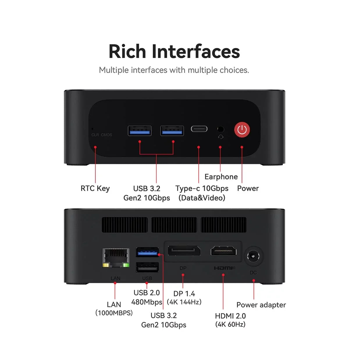 Beelink 7 Bluetooth Mini WiFi Display, RAM, MAX SER5 NVME SSD, PC 6, 16GB - Triple AMD 500GB 5800H, 4K 5.2 Ryzen