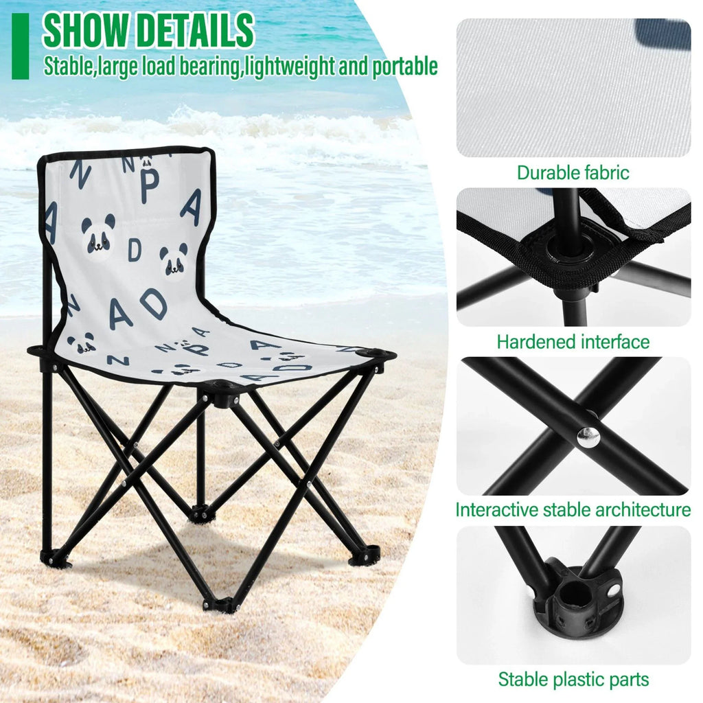 Lawn Fishing Bag Small Chair Pandas Alphabet Portable for Outdoor Carry Folding Cartoon Chair Chair and Kids Chair Camping with Beach