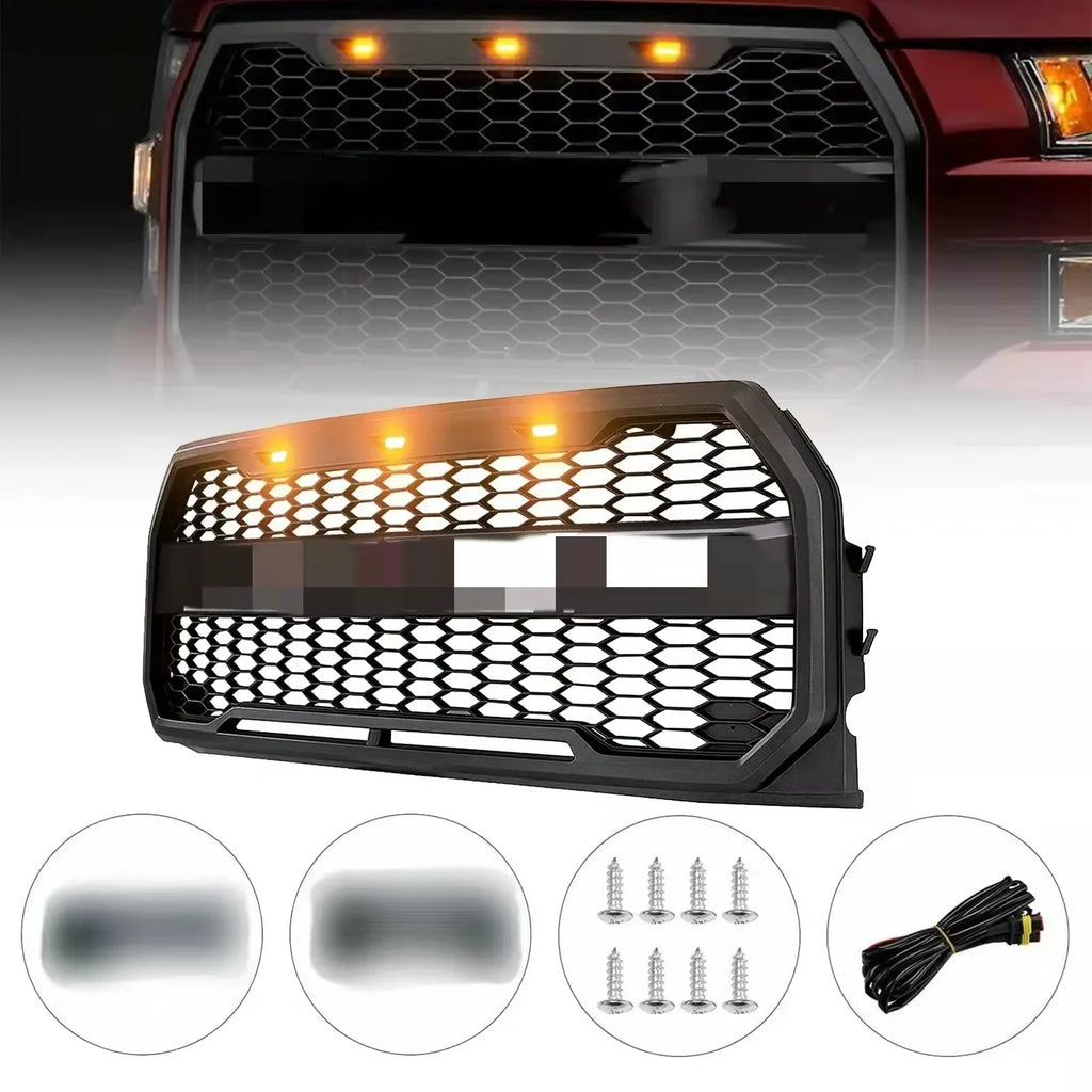 Bumper for Black 2009-2014 Ford Front Style Grille F150 Raptor Grill F-150 Hood