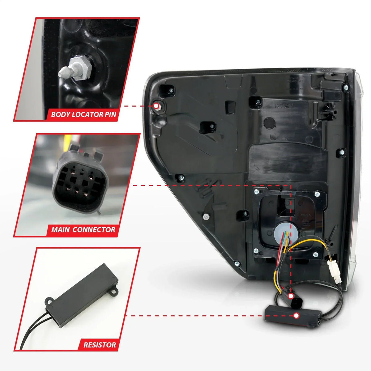 F-150 - 21-23 Taillights F150, Housing Cover FORD select: Signal w/BLIS 2022 Seq. ANZO LED FORD F150 Ford CAB Fits SUPER Black 2021