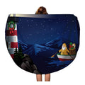 Boat 60 Mat Tapestry Christmas Row Lighthouse Round Travel Beach Towel SIDONKU Circle Blanket to Circular Bringing Rowing Beach Nautical Throw Santa Towels inch