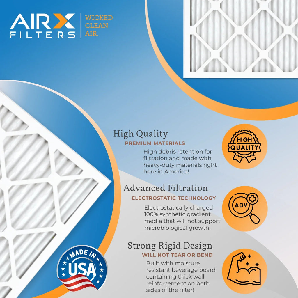11 16x24x1 HVAC to Furnace CLEAN AIR. Premium USA Made & 1000, Filters 16x24x1 WICKED 4 FPR Pack by MPR 1200 Air MERV Pleated Conditioner AIRX MPR FILTERS 7 Comparable Filter Air Electrostatic Filter