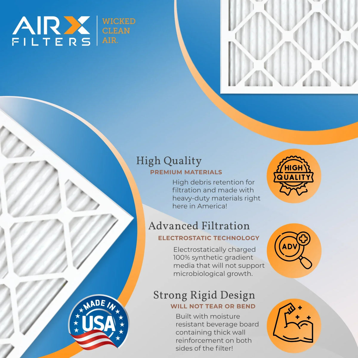 11 16x24x1 HVAC to Furnace CLEAN AIR. Premium USA Made & 1000, Filters 16x24x1 WICKED 4 FPR Pack by MPR 1200 Air MERV Pleated Conditioner AIRX MPR FILTERS 7 Comparable Filter Air Electrostatic Filter