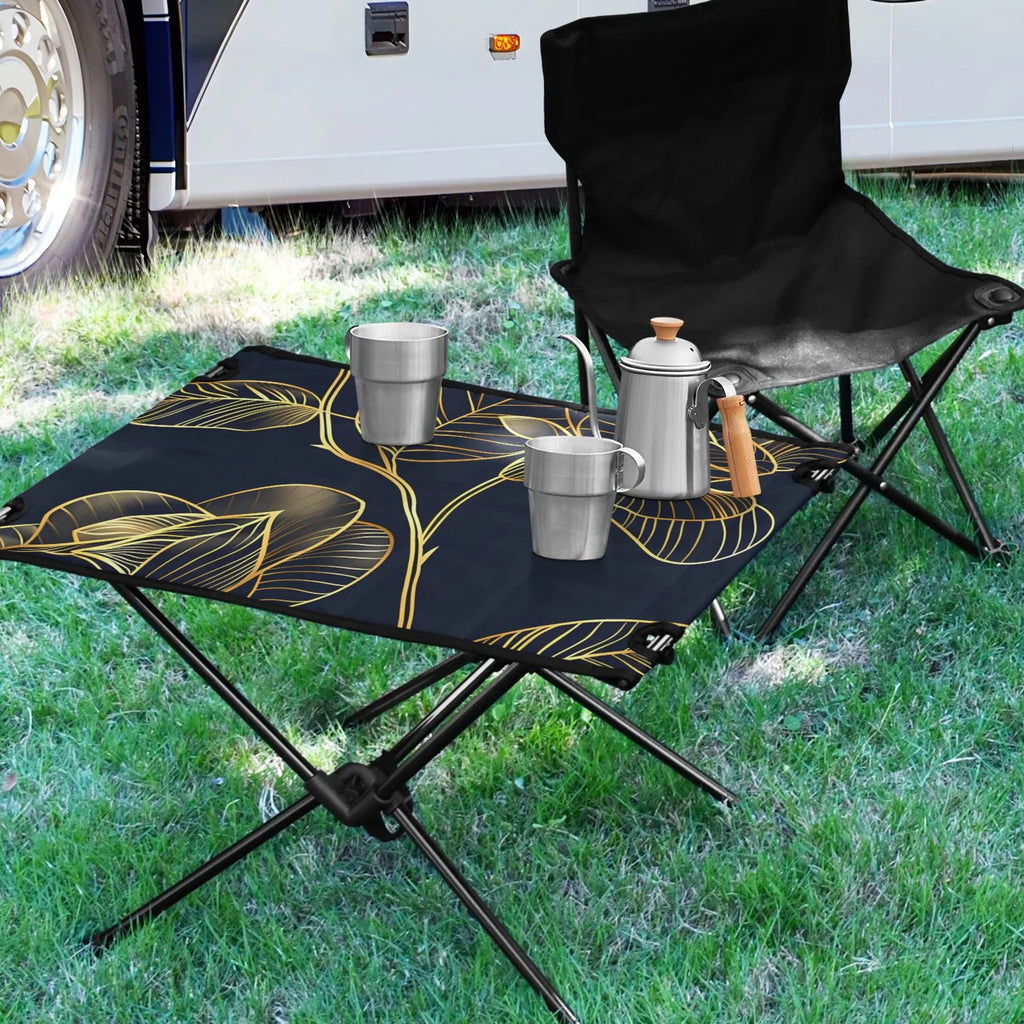 BBQ Fishing Portable Luxury for Golden with Outdoor Picnic Beach Table Rose Table Compact Bag Folding Camping Travel Table Flower Storage
