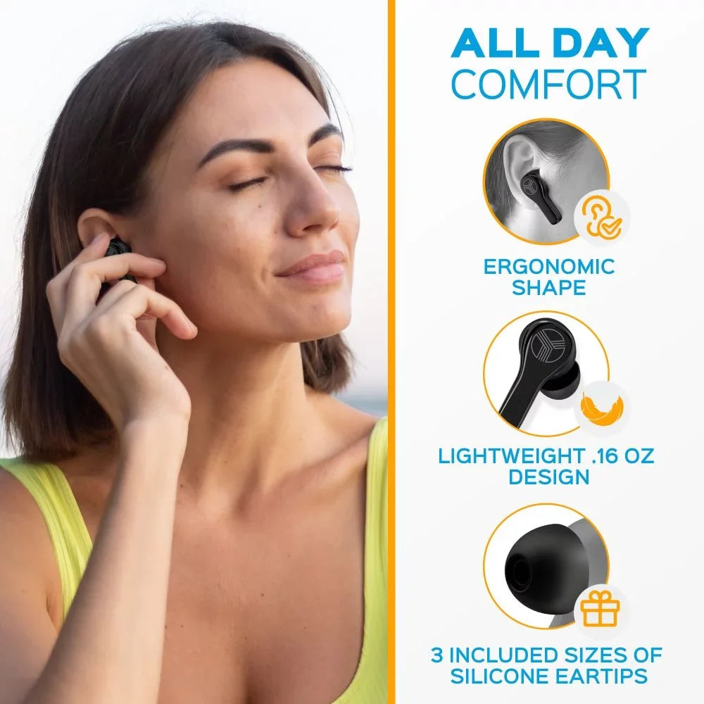 Earbuds, Charging, Port, 28H with Includes Time, Charging Noise IPX8 True Black up Bluetooth - TREBLAB Earbuds WX8 and Control w/Wireless of USB-C Waterproof 5.1, Play Isolation, Touch Case Wireless