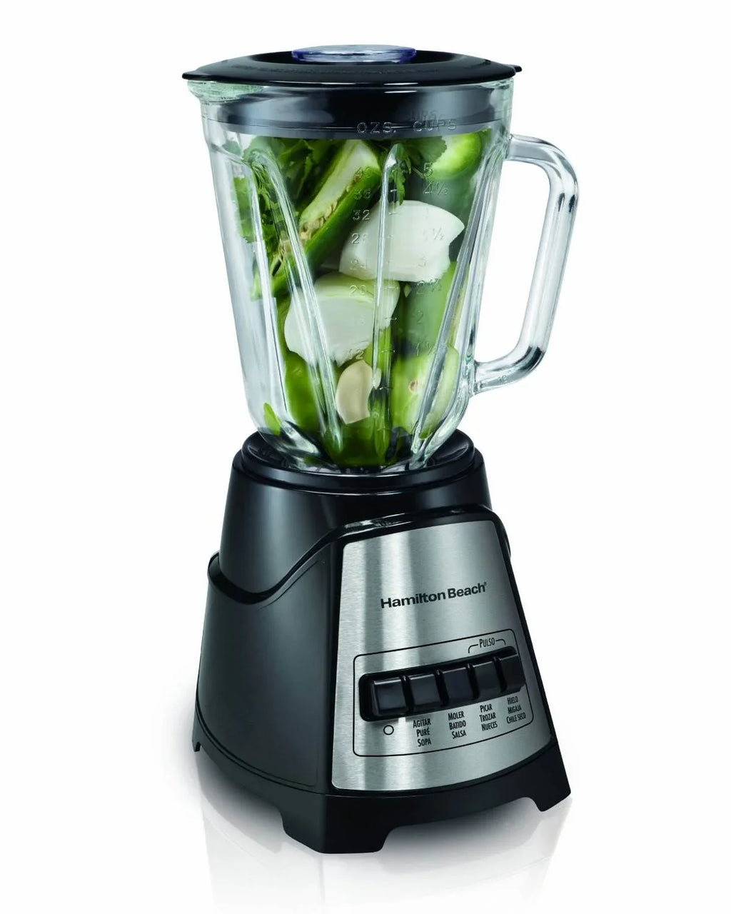 40 Watts, Blender Jar, Glass Beach Free 58148A 700 Mess Power Elite Multi-Function Black, oz. with Hamilton