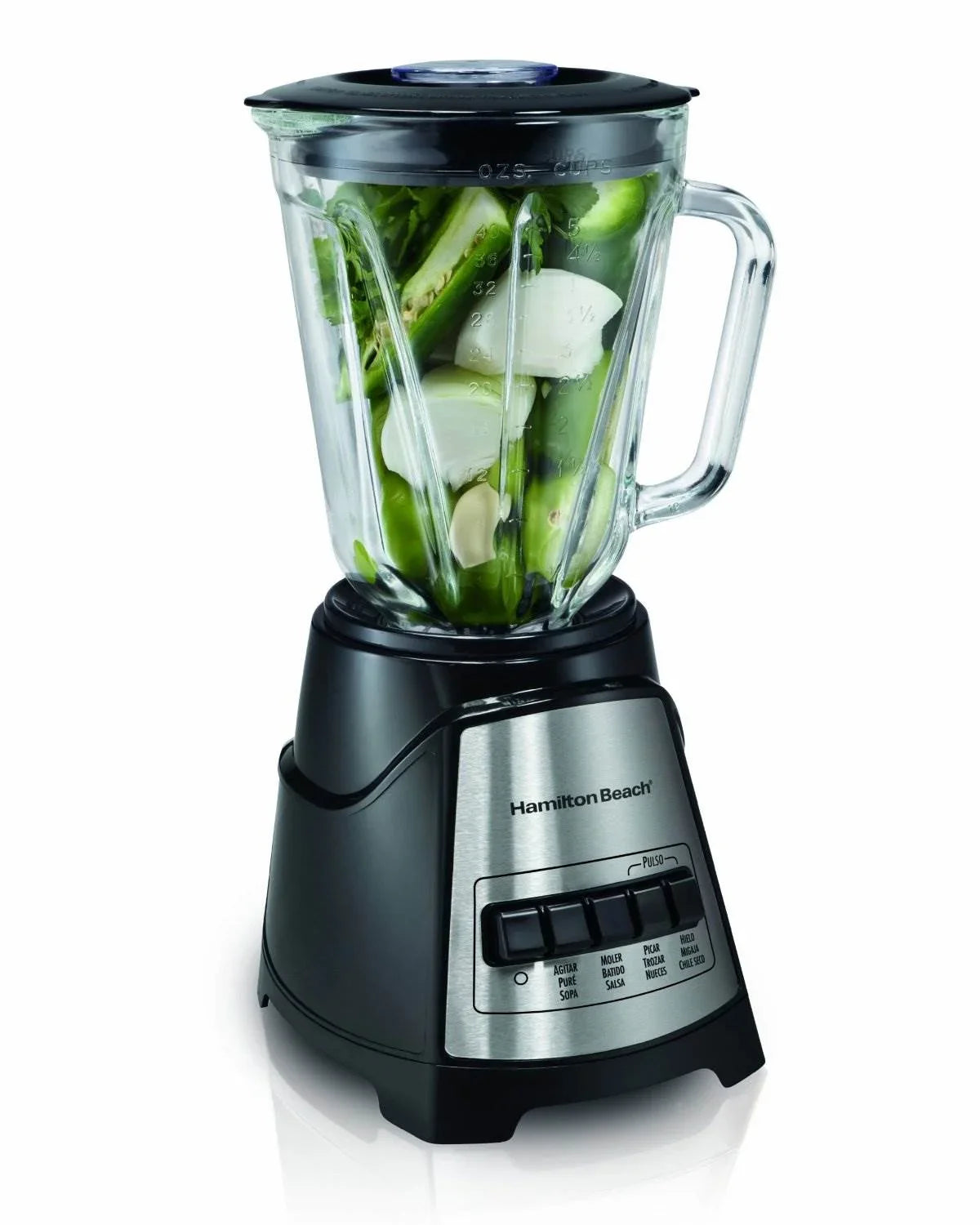 40 Watts, Blender Jar, Glass Beach Free 58148A 700 Mess Power Elite Multi-Function Black, oz. with Hamilton