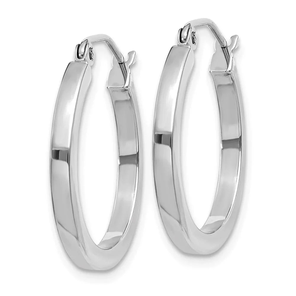 Hoops; Square Princess Men Gold White Real for Tube 2mm and for Teens; 14kt and Women Adults