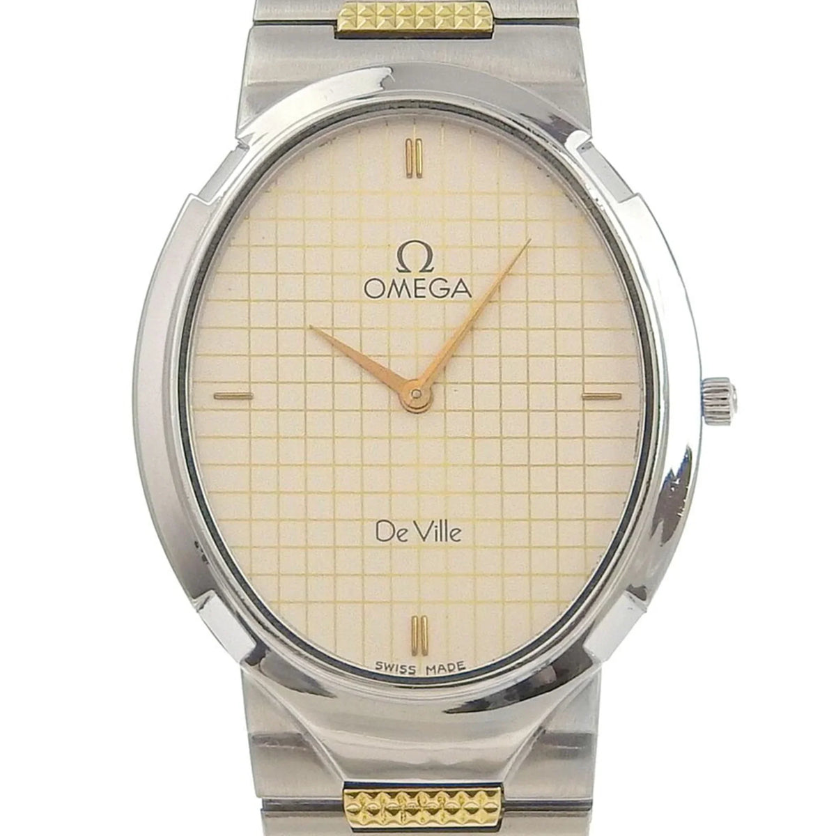 Swiss Omega (Fair) OMEGA Boys Silver/Gold Watch Silver Made Steel Pre-Owned Quartz Dial Stainless De Ville