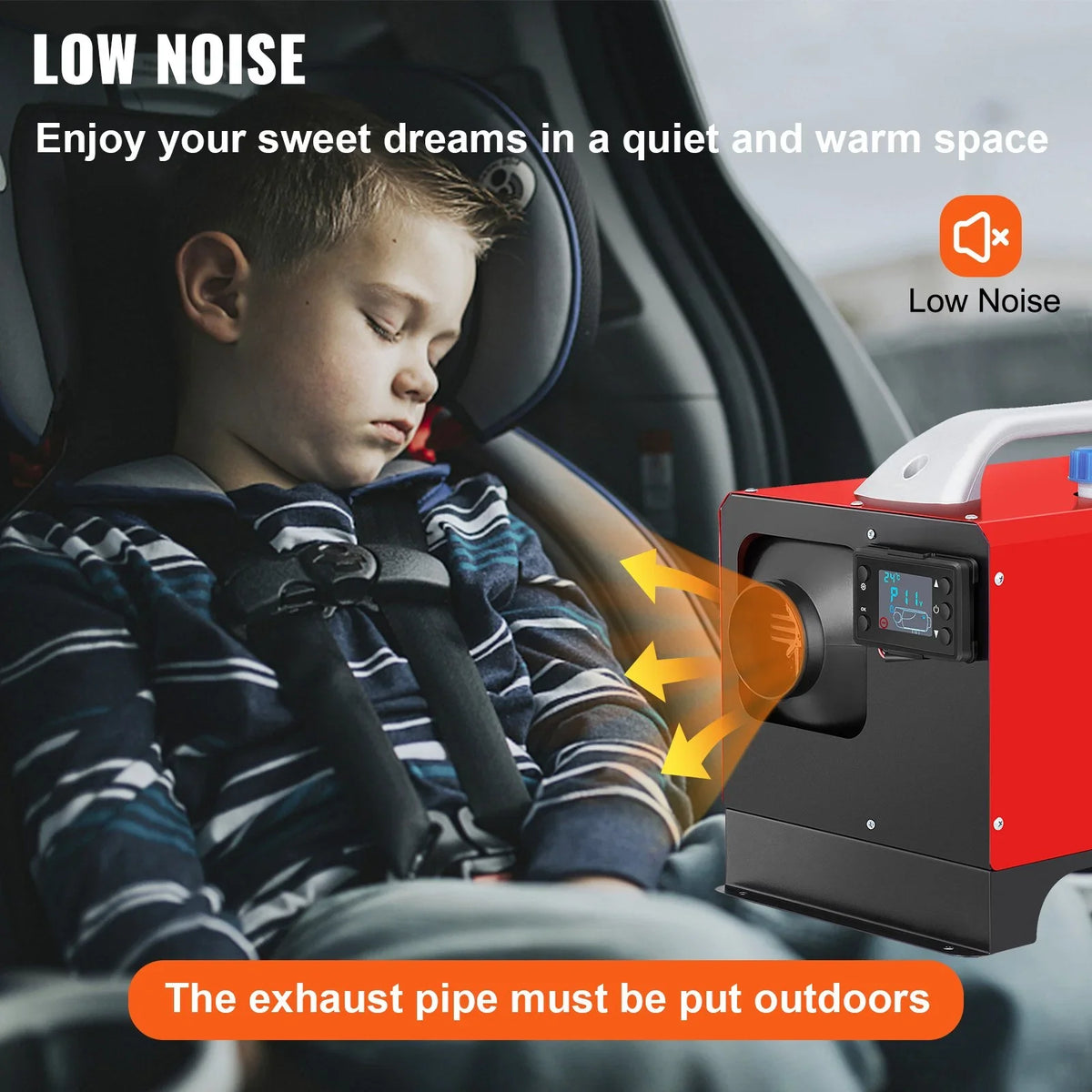 LCD, RV with Heater, 12V Motorhomes Heater, Trailer, Bus, Diesel Fast 5KW Heating Remote Black Truck Car Outlet Heater, Diesel For Mini Control, Hole, VEVOR Single Truck, Boat, Air Heater, Parking